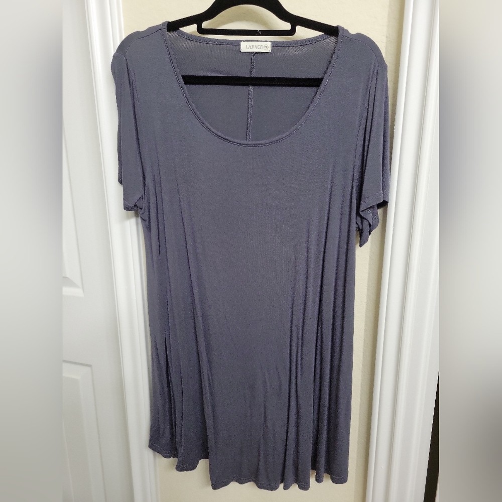 Long grey short sleeve tunic size 2x